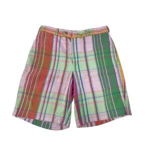 Ralph Lauren Polo Bermuda Shorts Sz 34 Mens Cotton Plaid Rainbow Colorful